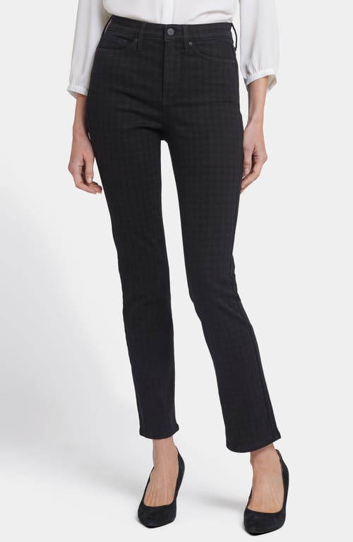 Shop Nydj Sheri High Waist Slim Straight Jeans In Houndstooth Luxe Burnout