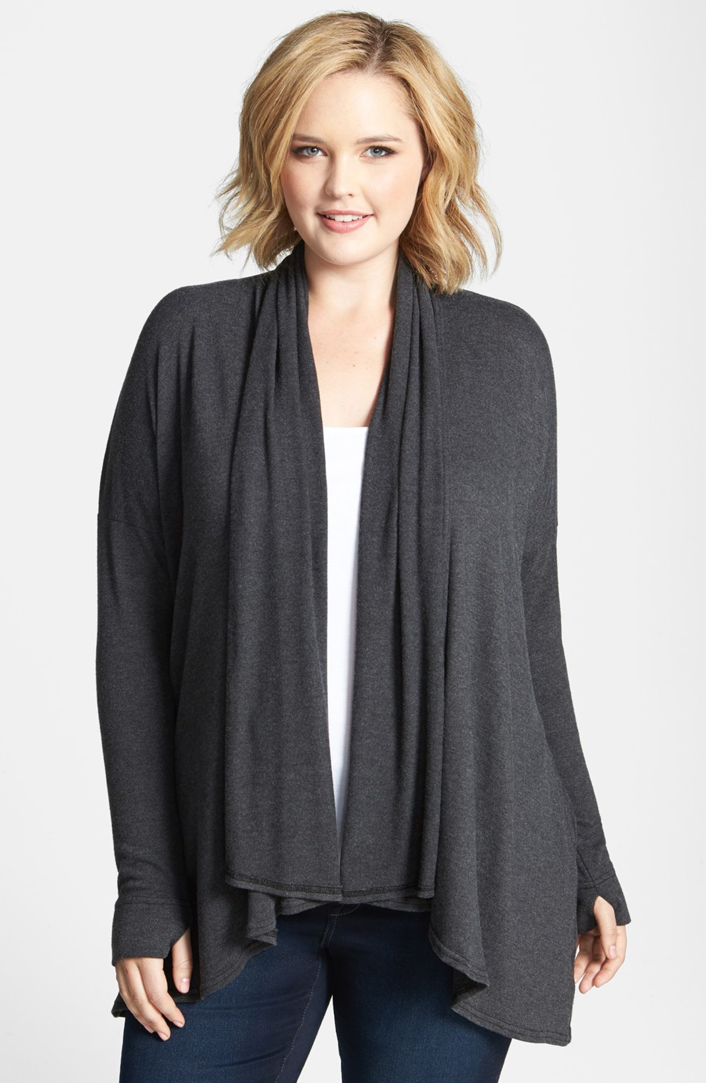 Green Dragon Heathered High/Low Cardigan (Plus Size) | Nordstrom
