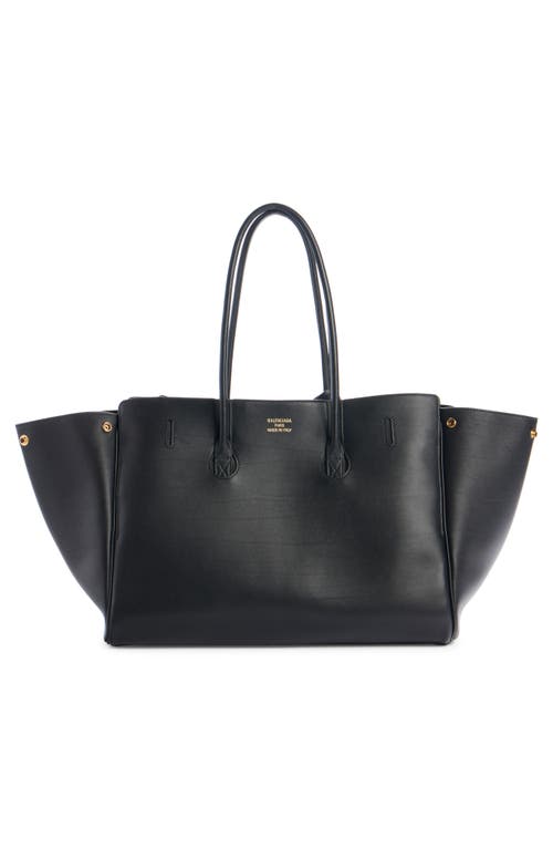 Balenciaga Medium Bel Air Calfskin Leather Tote In 1000 Black