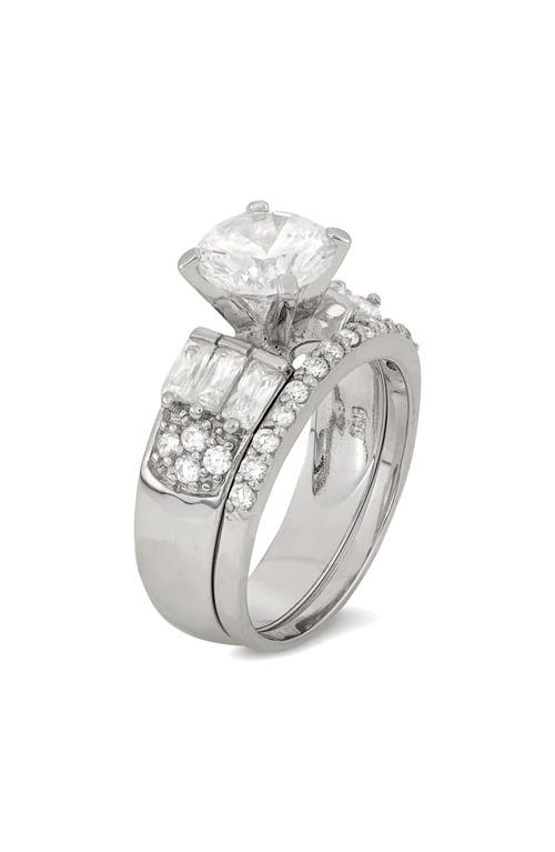 Fzn Cz 2-piece Bridal Ring Set In Silver