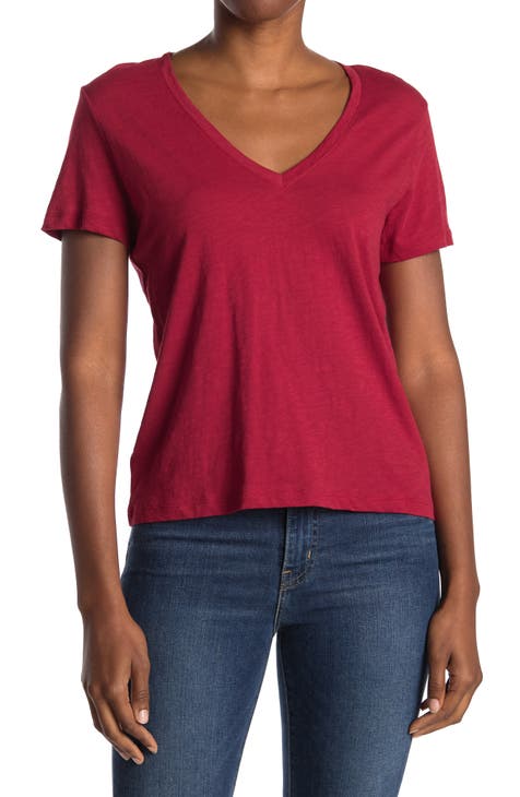 V-Neck Short Sleeve T-Shirt (Regular & Plus Size)