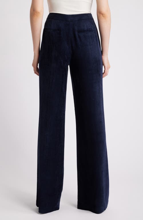 Shop Kobi Halperin Soft Corduroy Straight Leg Pants In Navy