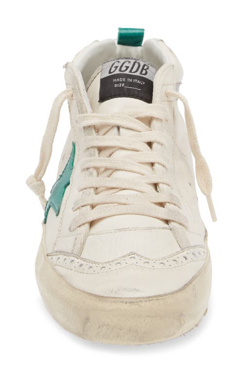 Shop Golden Goose Midstar Sneaker In White/green