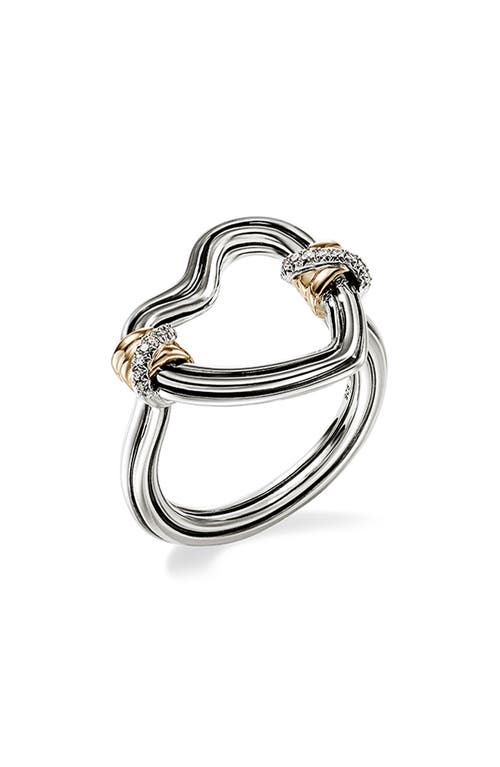 John Hardy Bamboo Collection Heart Ring in Silver And Gold at Nordstrom, Size 7