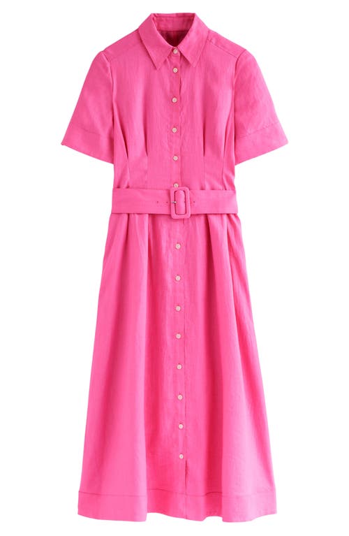 Shop Boden Louise Linen Midi Shirtdress In Sangria Sunset