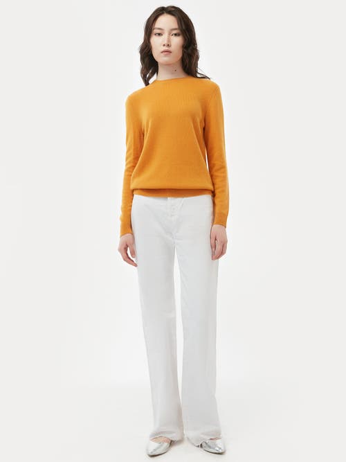Gobi Cashmere Cashmere Hat And Sweater Set In Daffodil