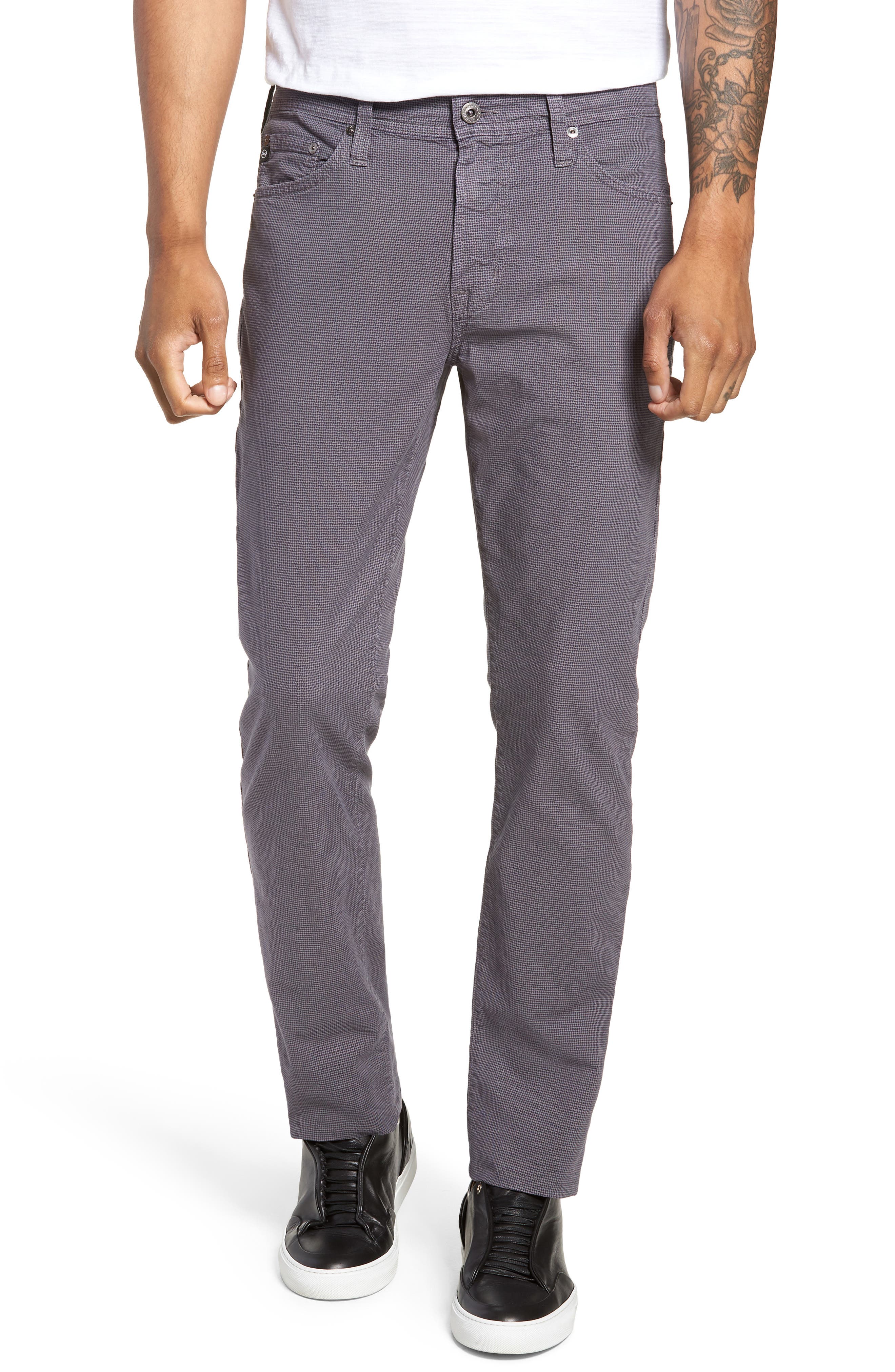 AG Everett Houndstooth Slim Fit Pants Nordstrom