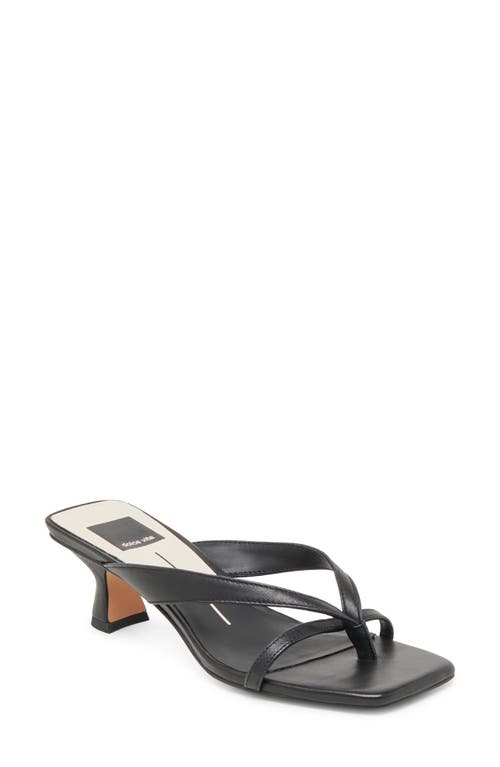 Dolce Vita Brevel Kitten Heel Flip Flop In Onyx Leather