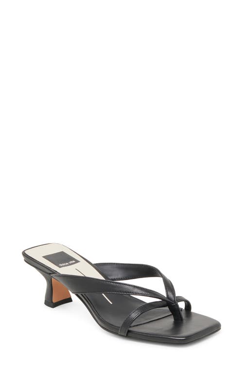 Dolce Vita Brevel Kitten Heel Flip Flop in Onyx Leather 