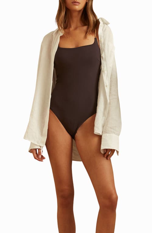 Reiss Chocolate Chain Detail Underwired Swimsuit In Chocolate