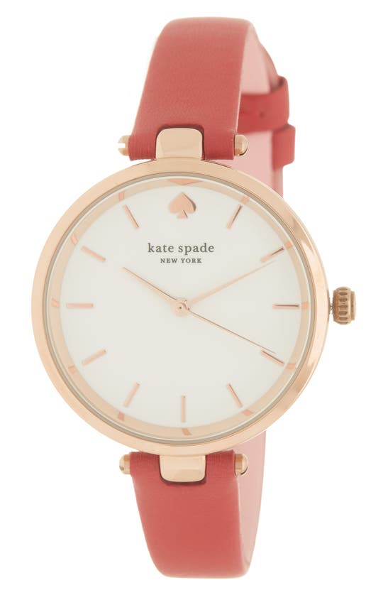 Shop Kate Spade Holland Watch And Earring Set, 34mm In Rose Gold