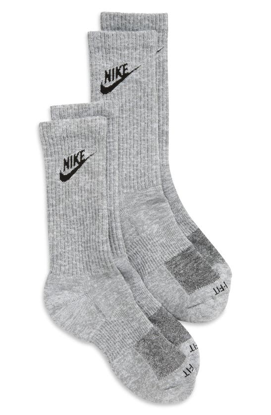 Nike Everyday Rib Socks In Particle Grey/ Black