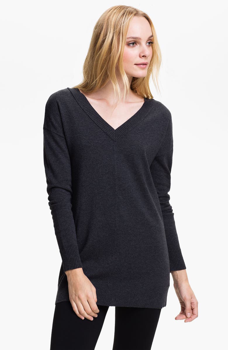 Caslon Double V-Neck Tunic Sweater | Nordstrom