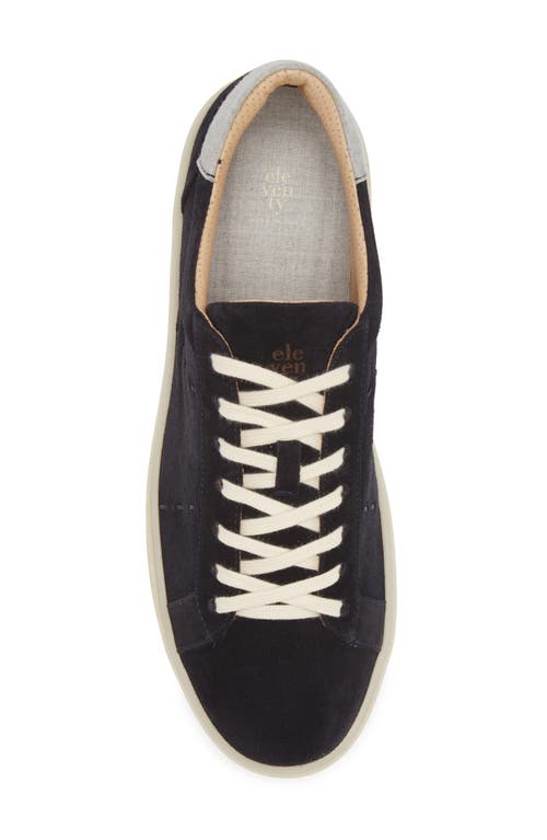 Eleventy Suede Low Top Sneaker In Navy