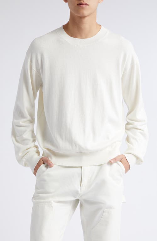 The Elder Statesman Nova Organic Cotton & Cashmere Sweater in Ivory