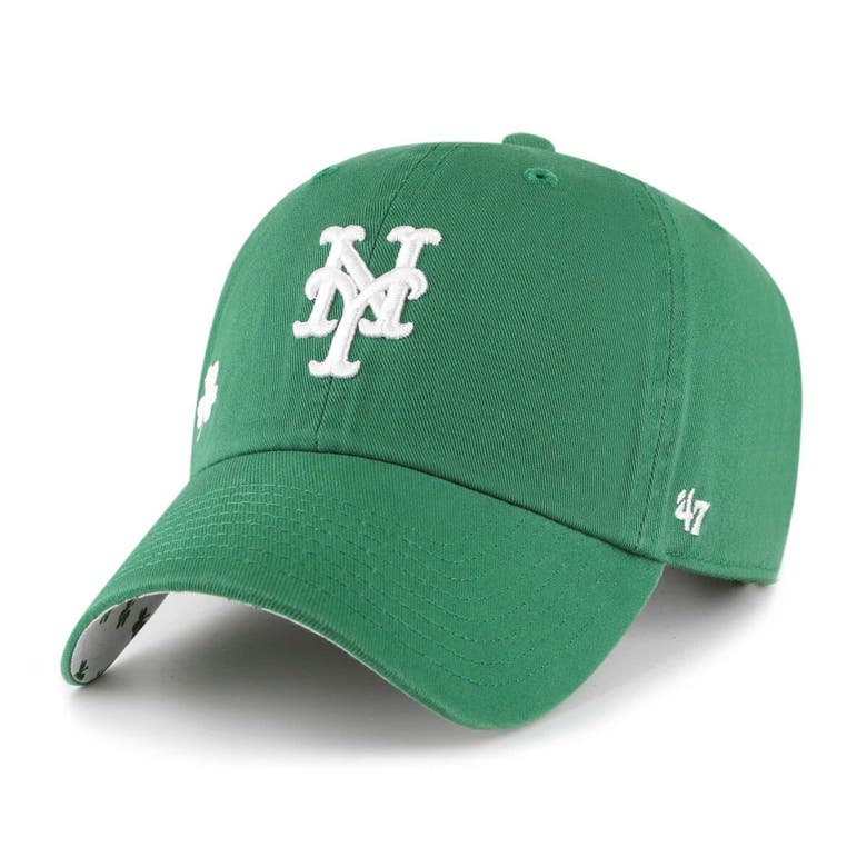 47 BRAND '47 KELLY GREEN NEW YORK METS ST. PATRICK'S DAY ICON CLEAN UP ADJUSTABLE HAT
