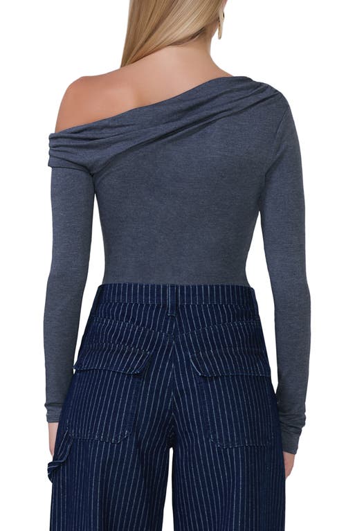 Shop Afrm Bria One-shoulder Jersey Top In Heather Charcoal