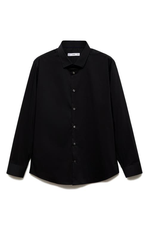 Mango Regular Fit Oxford Button-down Shirt In Black