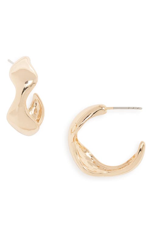 Wavy Molten Hoop Earrings in Gold