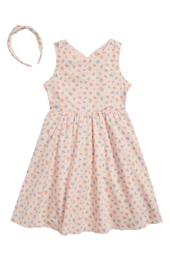 Shop Rachel Zoe Kids' Millie Printed Dress & Hair Accessory Set In Crystal Pink