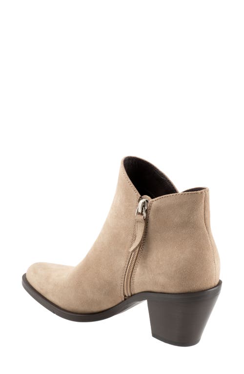 Eos Footwear Ellie Bootie In Taupe Suede