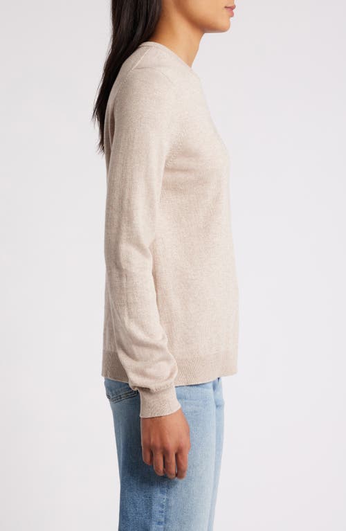 Shop Caslonr Caslon(r) Cotton & Cashmere Crewneck Sweater In Beige Hummus Heather