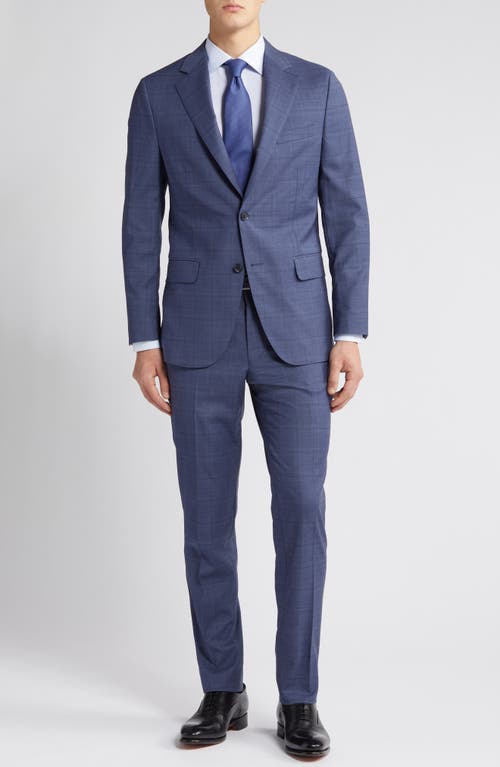 Tailored Fit Stretch Wool Suit in Blue