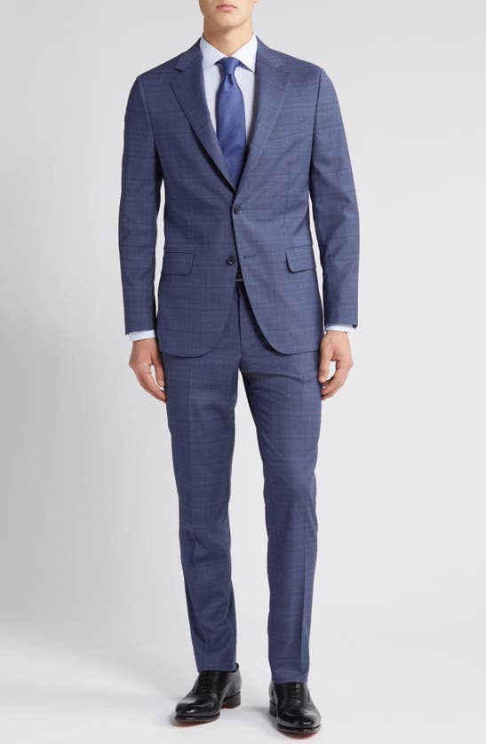 Shop Peter Millar Tailored Fit Stretch Wool Suit In Blue