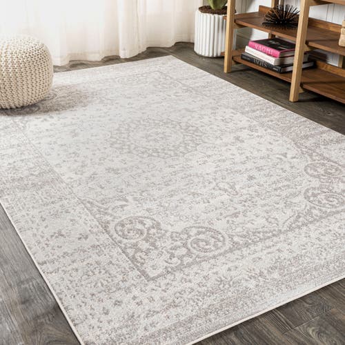 Shop Jonathan Y Scala Ornate Bohemian Medallion Area Rug In Gray/cream