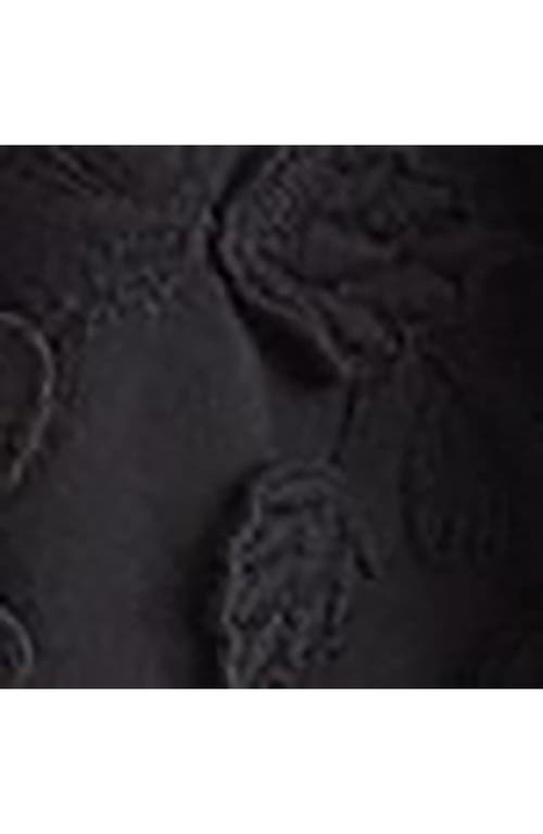 & Other Stories Floral Appliqué Blouse In Black Embroidered