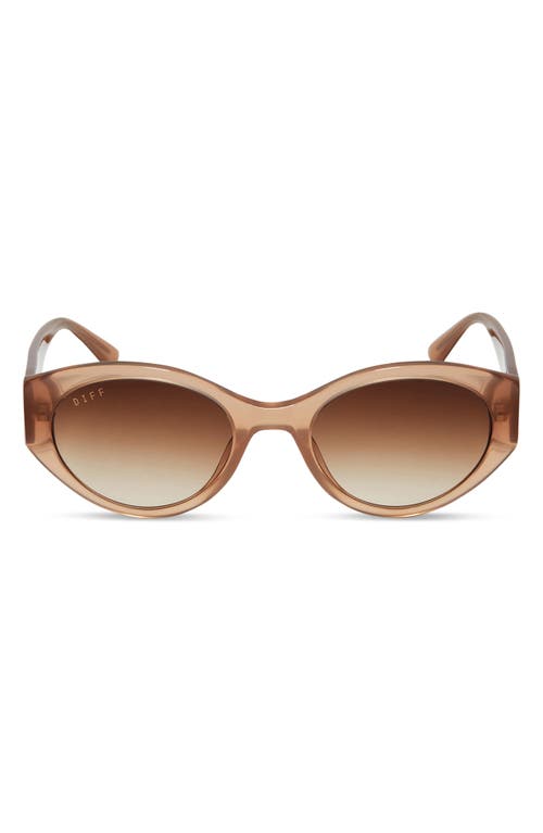 Linnea 55mm Oval Sunglasses in Taupe/Brown Gradient