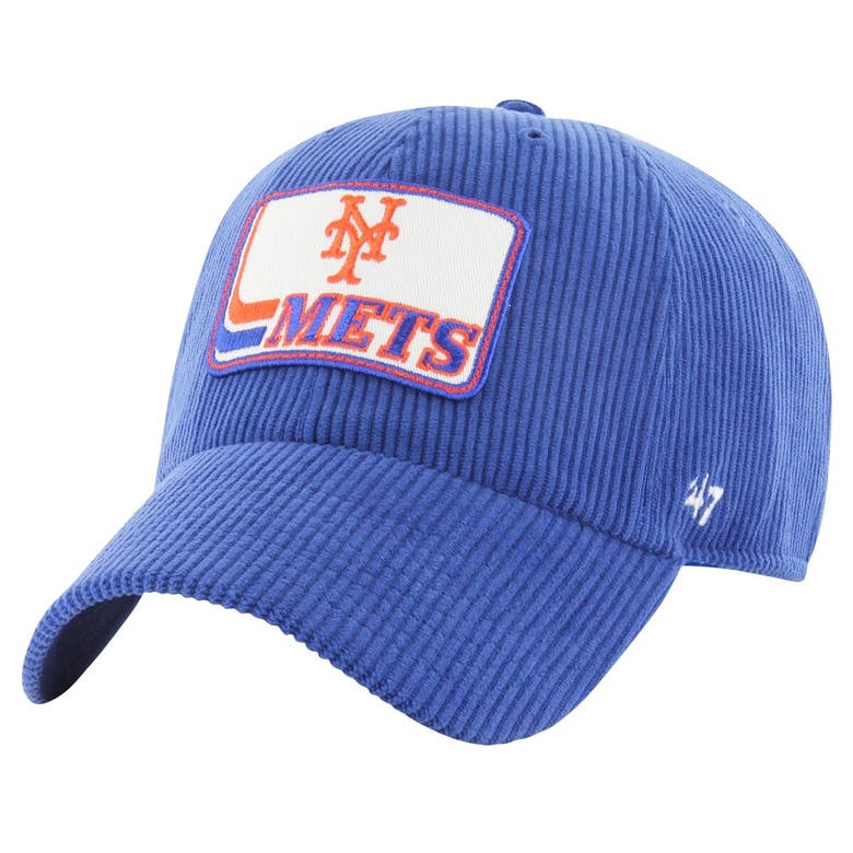 Shop 47 ' Royal New York Mets Wax Pack Collection Corduroy Clean Up Adjustable Hat
