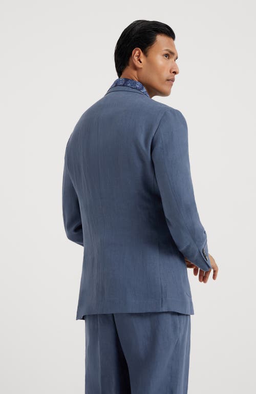 Shop Brunello Cucinelli Deconstructed Blazer In Indigo