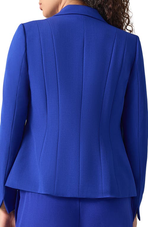 Kasper Rolled Cuff Three Quarter Sleeve Blazer In Royal Signature