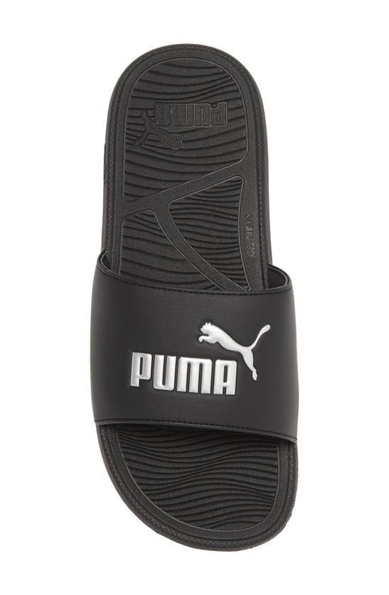 Shop Puma Cool Cat 2.0 Lux Slide Sandal 9men) In  Black- Silver