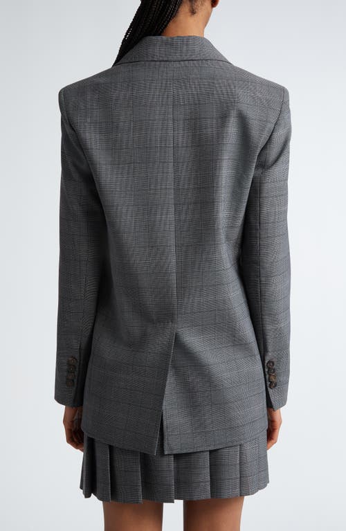 Shop Max Mara Studio David Glen Plaid Wool Blend Blazer In Medium Grey