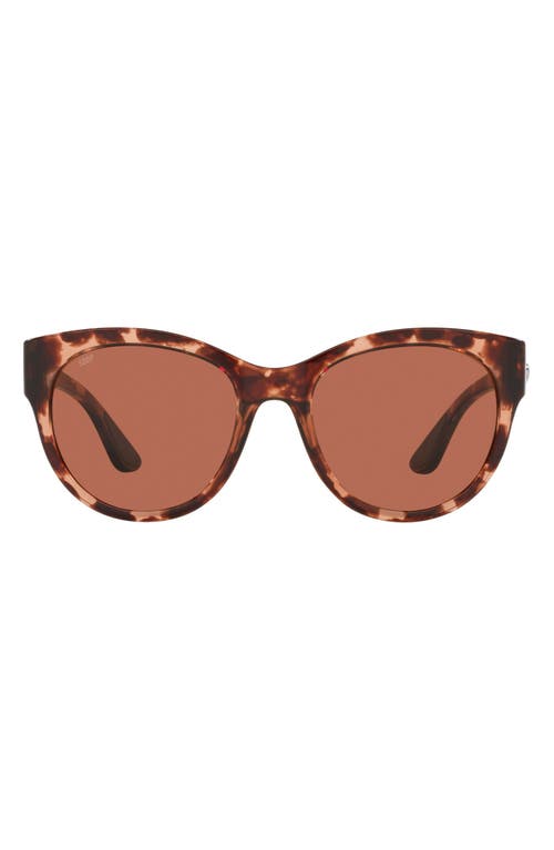 Coasta Del Mar Maya 55mm Polarized Cat Eye Sunglasses in Pink Tortoise