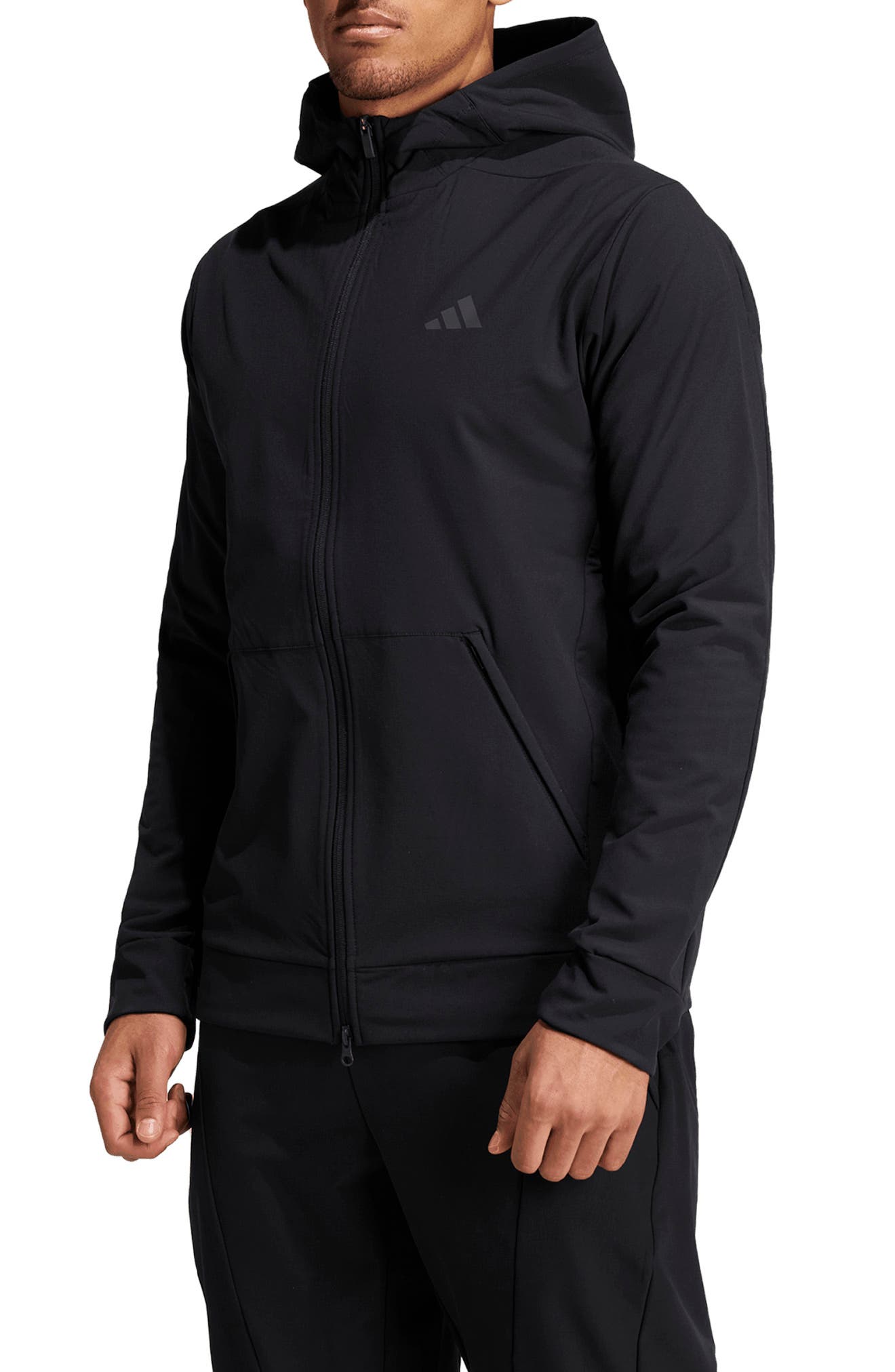 adidas Designed for Training COLD.RDY Full Zip Hoodie in Black 