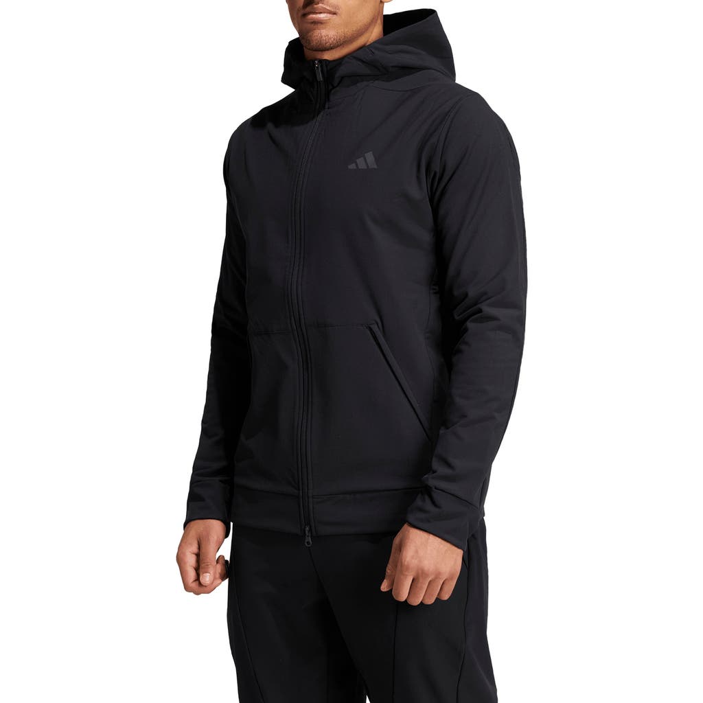 adidas Designed for Training COLD.RDY Full Zip Hoodie in Black