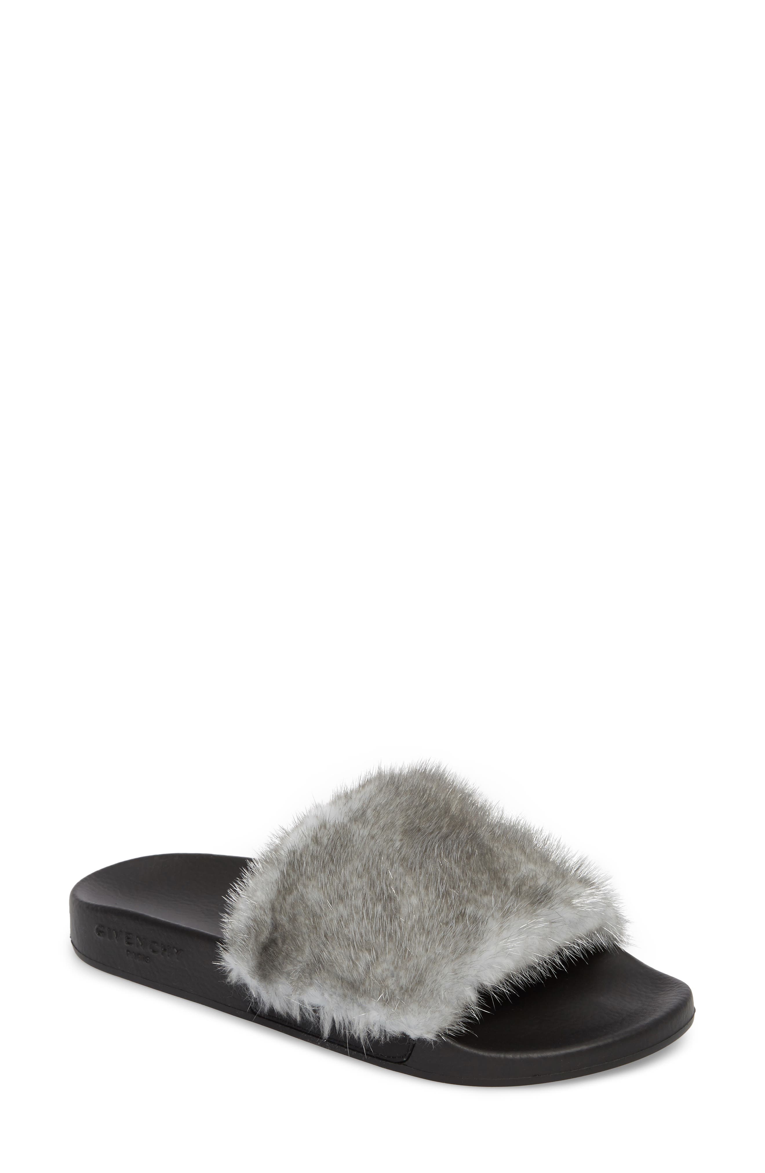 Givenchy Genuine Mink Fur Slide Sandal 
