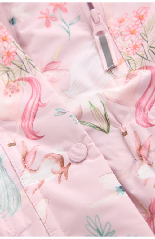 Next Kids' Botanical Snowsuit With Faux Fur Trim In Pink