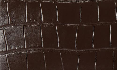 Kurt Geiger London Bond Croc Embossed Leather Top Handle Bag In Dark Brown