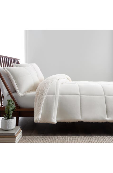 Blissful Reversible Quilted Fleece Comforter & Sham Set