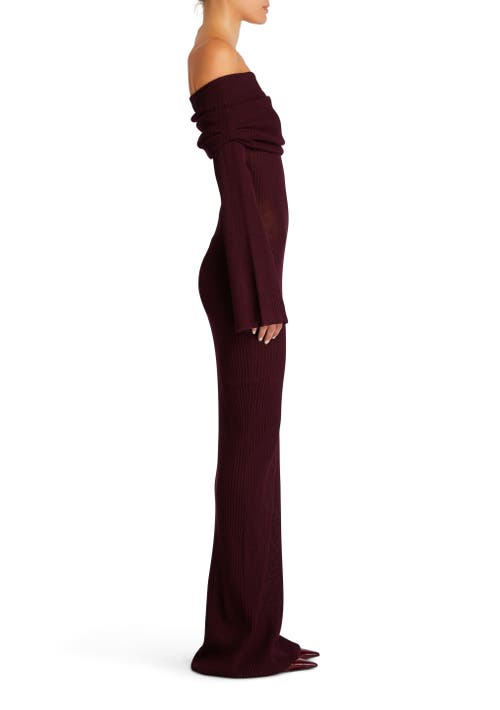 Shop Ser.o.ya Galleria Rib Knit Maxi Dress In Merlot