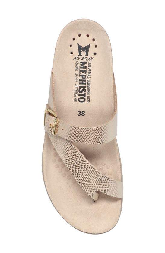 Shop Mephisto Helen Toe Loop Sandal In Fog Zebra Leather