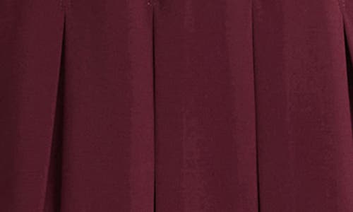 Shop Maggy London Seamed Pleated Long Sleeve Dress In Burgundy