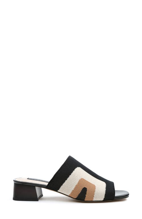 Sanctuary Rumble Womens Leather Slip On Heel Sandals In Black/milk/tan