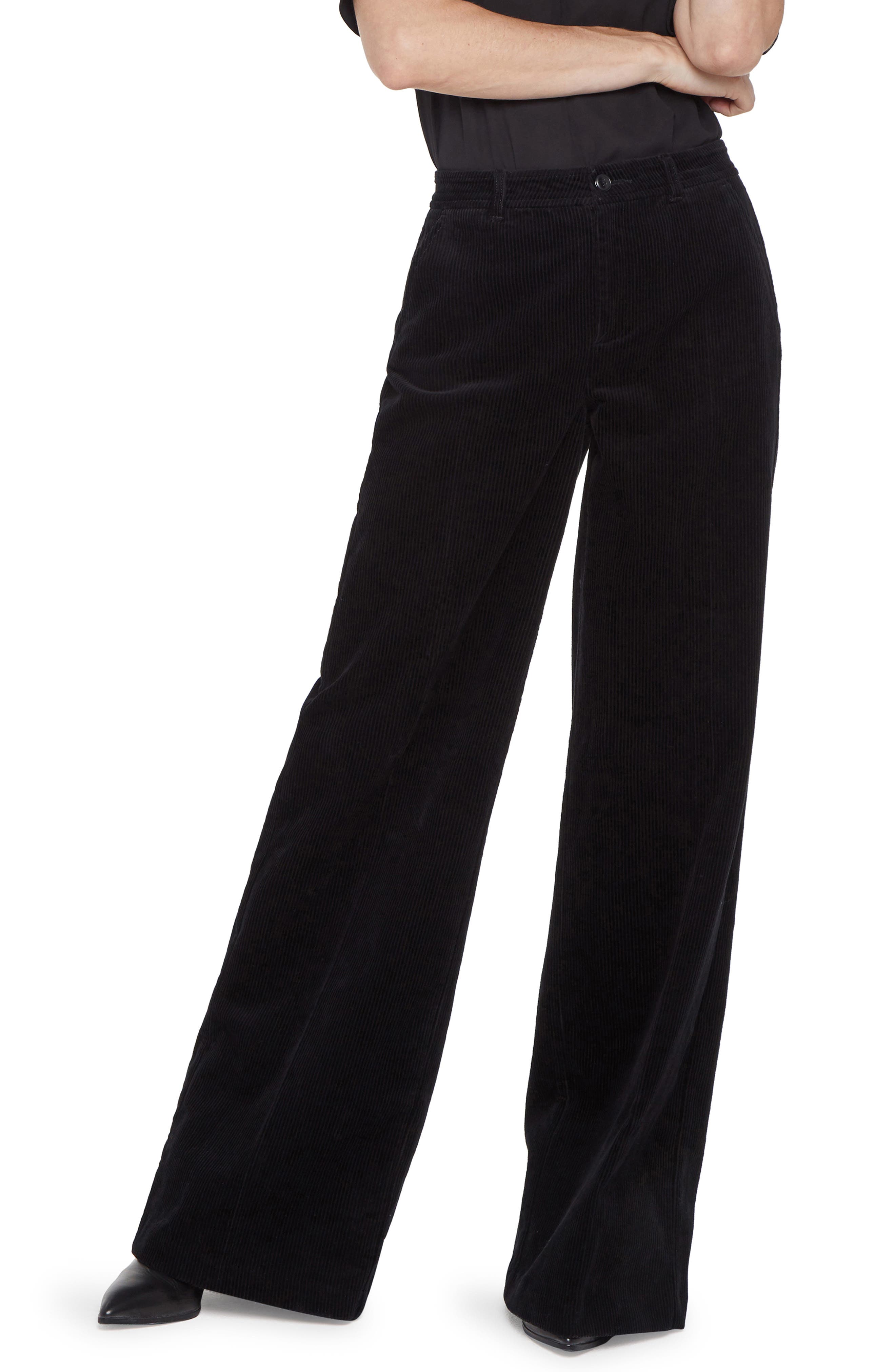 Nydj Corduroy Wide Leg Pants In Black 
