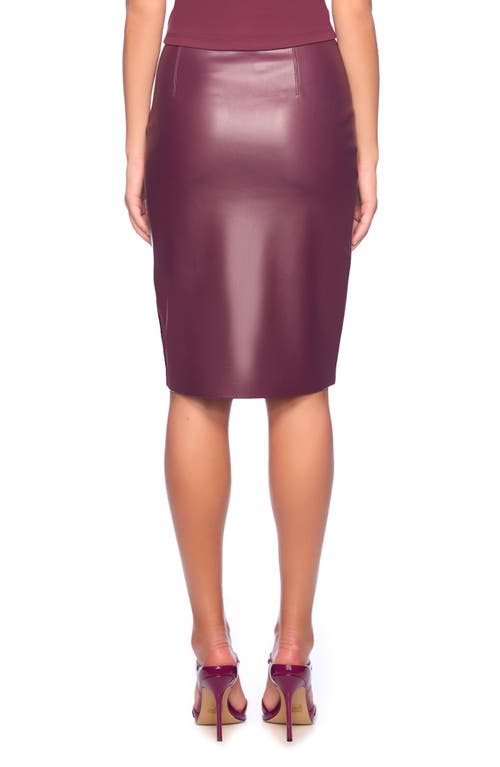 Shop Susana Monaco Faux Leather Pencil Skirt In Malbec