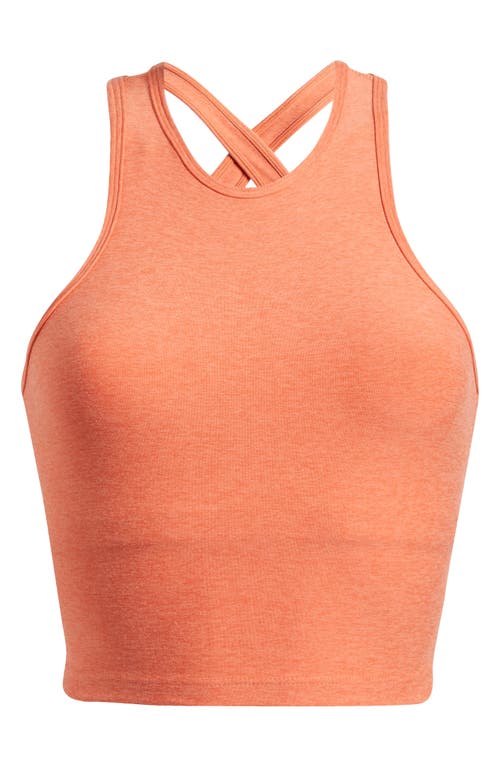 Shop Beyond Yoga Studio Crop Tank In Radiant Coral Heathe